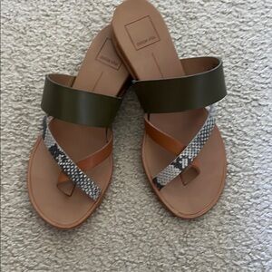 Stylish Olive and Tan Sandals